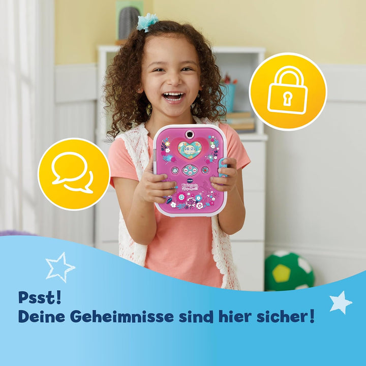 VTech Kidisecrets Selfie Music 2.0 – Kindertagebuch mit 2 Kameras, MP3-Player, Gesichtserkennung, Le
