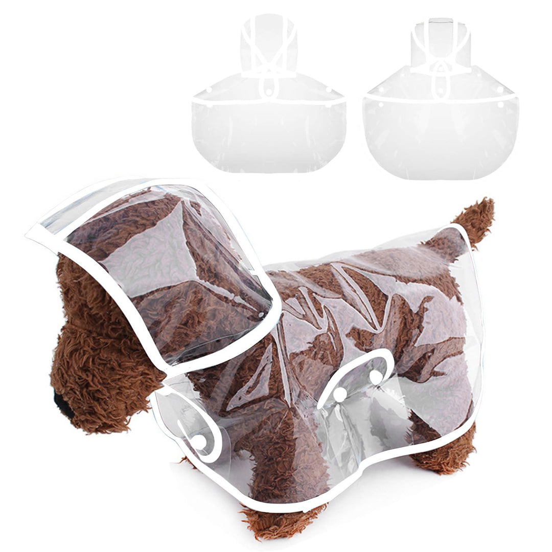 PETCUTE Hunderegenmantel,Wasserdichter Haustier-Regenmantel mit Kapuze,Transparent, PVC, Atmungsakti