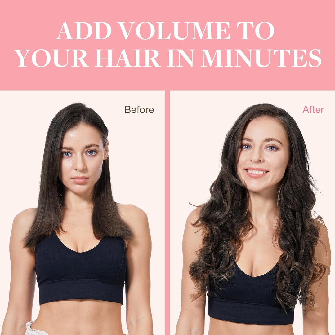 GOO GOO Clip in Extensions Echthaar, Echthaar Extensions Clip, 25cm 55g 7pcs, Haarverlängerung Echth