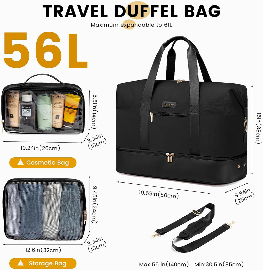 LOVEVOOK Reisetasche Damen Weekender Bag Gross Handgepäck Tasche Sporttasche Kliniktasche Geburt Tra