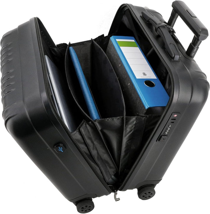 JSA 45554 Trolley-Koffer ABS, 2 in 1 Reisetrolley, Rollkoffer aus ABS Kunststoff, Reisekoffer mit do