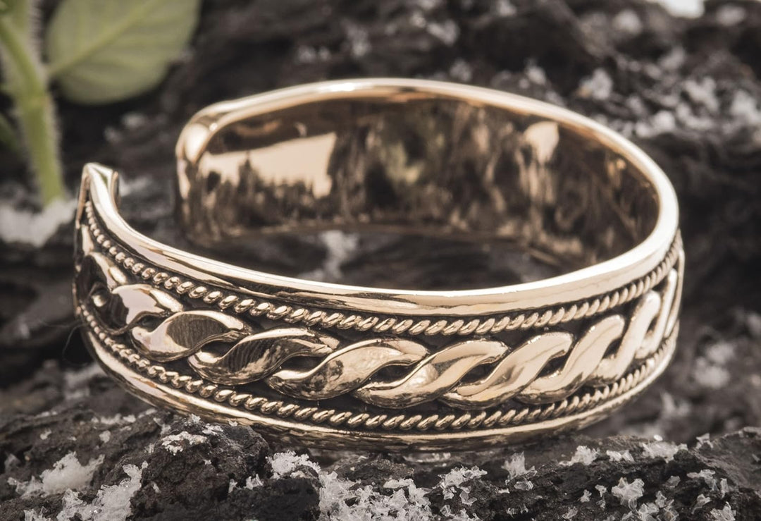 Windalf Mittelalter Armschmuck LUKAN Ø 6.3 cm Armreif mit Wikingerknoten Hochwertige Bronze