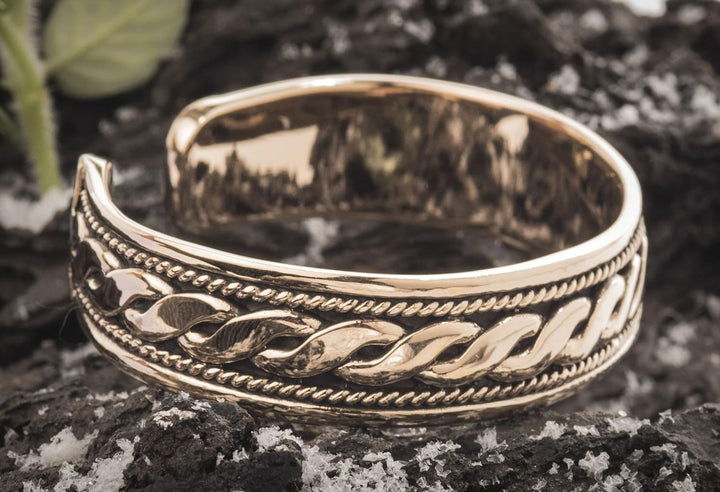 Windalf Mittelalter Armschmuck LUKAN Ø 6.3 cm Armreif mit Wikingerknoten Hochwertige Bronze
