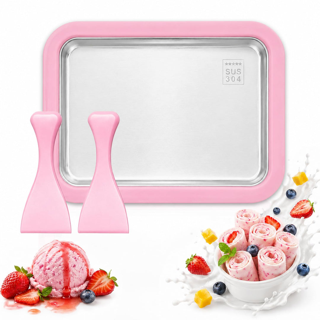 Eisplatte zum Eis Machen, Kommt mit 2 Spateln Ice Cream Machine, Ice Rolls Maschine, Eisenrollmaschi