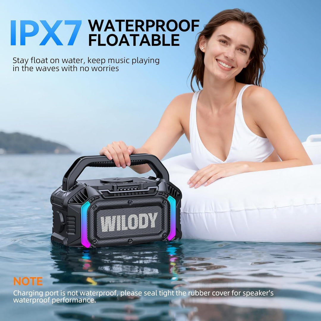 Wilody 100W Tragbare Bluetooth-Lautsprecher-Box,Bluetooth Lautsprecher mit Licht,Musikbox Bluetooth'
