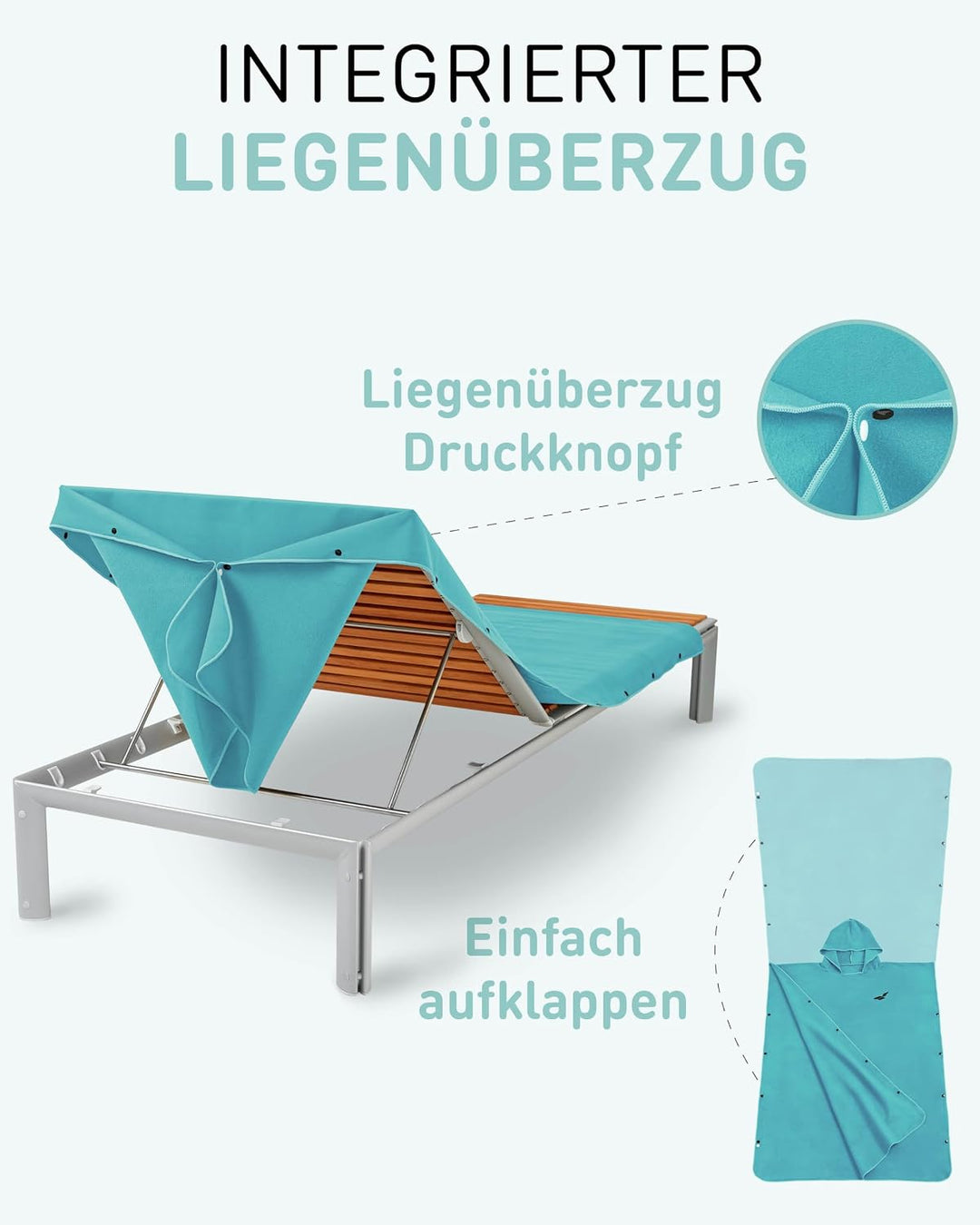 Fit-Flip Strandponcho für Erwachsene mit Kapuze schnelltrocknend | kompakt und ultraleicht, Badeponc