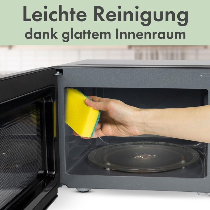 Clatronic® Mikrowelle | 700 Watt | 6 Stufen | 20 Liter Garraum | 360° Drehteller | Timer mit Endsign