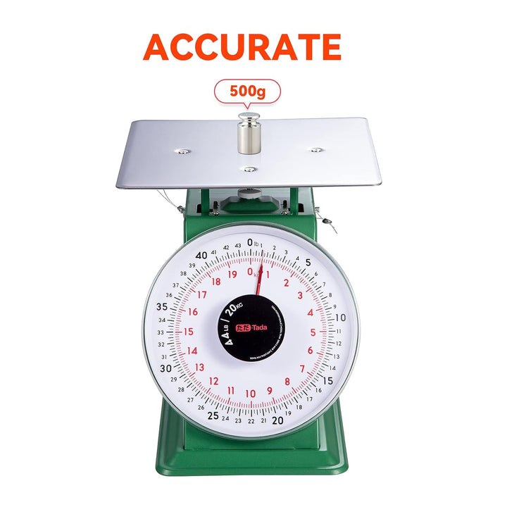Tada Mechanische Küchen- und Lebensmittelwaage, robust, 20 kg, mit Edelstahl-Plattform