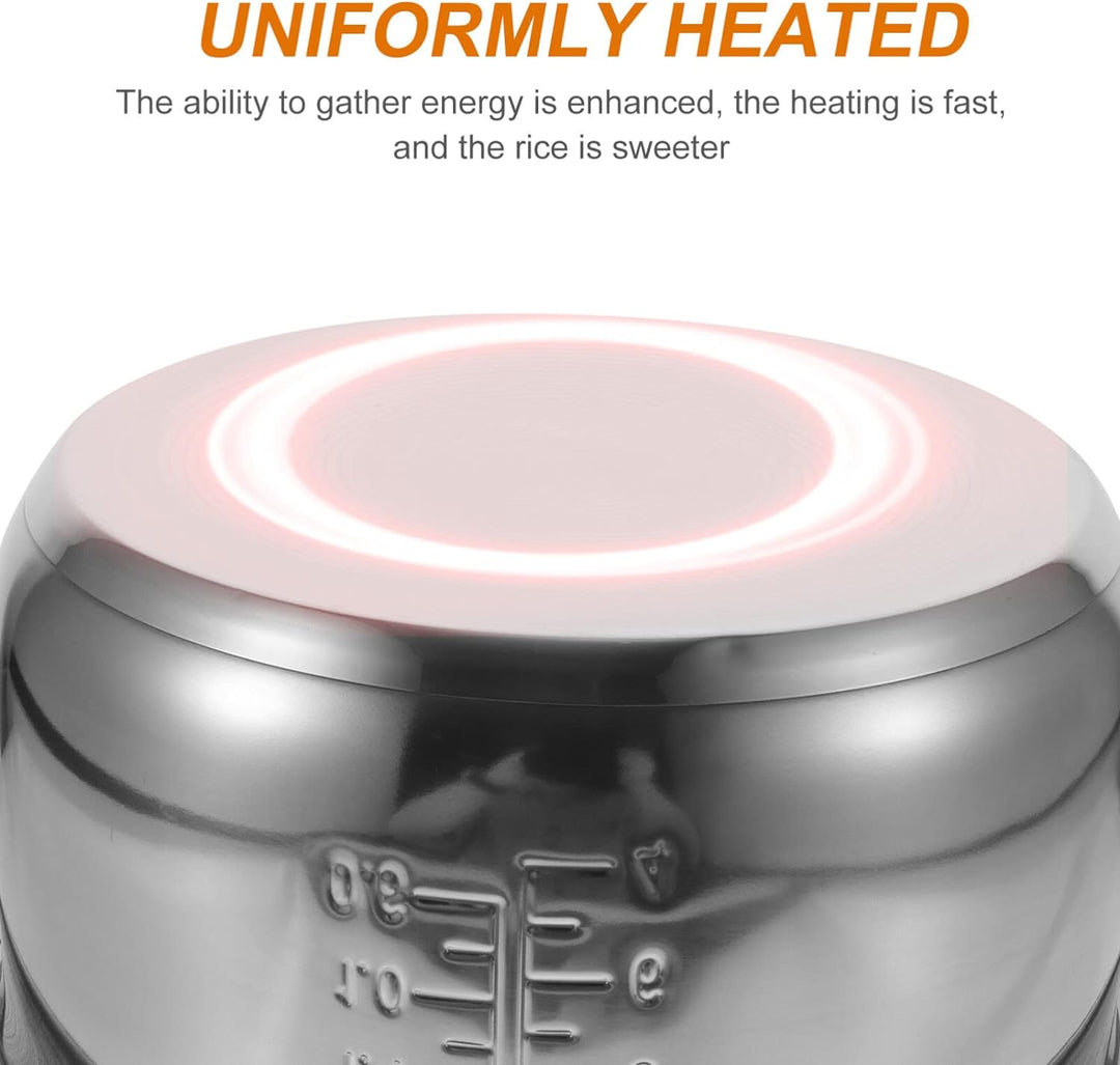 BESTonZON Innenkochtopf Aus Edelstahl 4 L Reiskocher-Innentopf Ersatz-Innenkochtopf Antihaft-Reiskoc