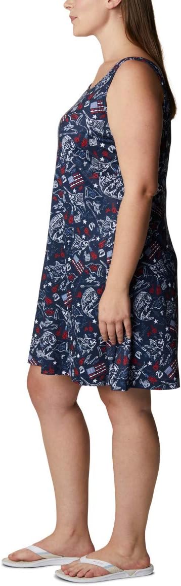 Columbia Damen Freezer Iii Kleid Freezer III Kleid S Collegiate Navy Americana Fishing Print, S Coll