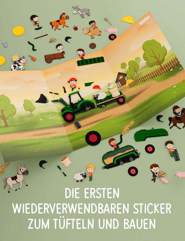 Bauernhof - Das erste Stickerbuch für Kinder zum Tüfteln, Bauen & Kombinieren - Wiederverwendbares S