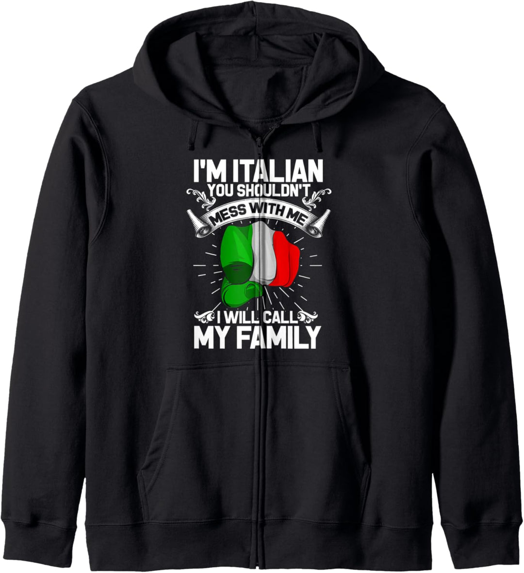 Italien Tshirt mit Italienische Flagge Italia Italy Damen Kapuzenjacke