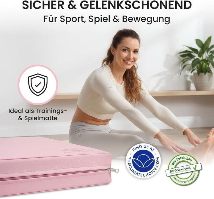 Jeflex - Weichbodenmatte & Turnmatte 100 x 70 x 8 cm MADE IN GERMANY/Gymnastikmatte tragbar/platzspa