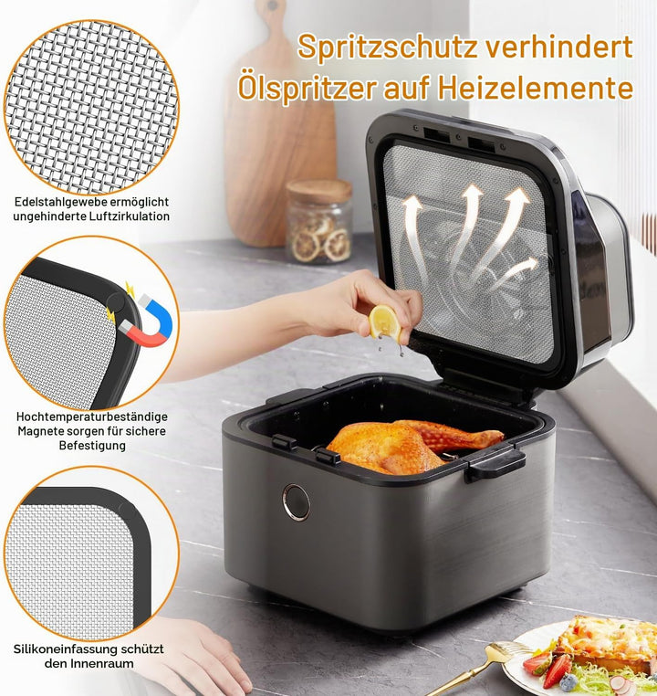 2 Stück Spritzschutz für Co so-ri Turbo Tower 10,8L Passend für Co-so ri Airfryer (5,5 L-6.2L) und f