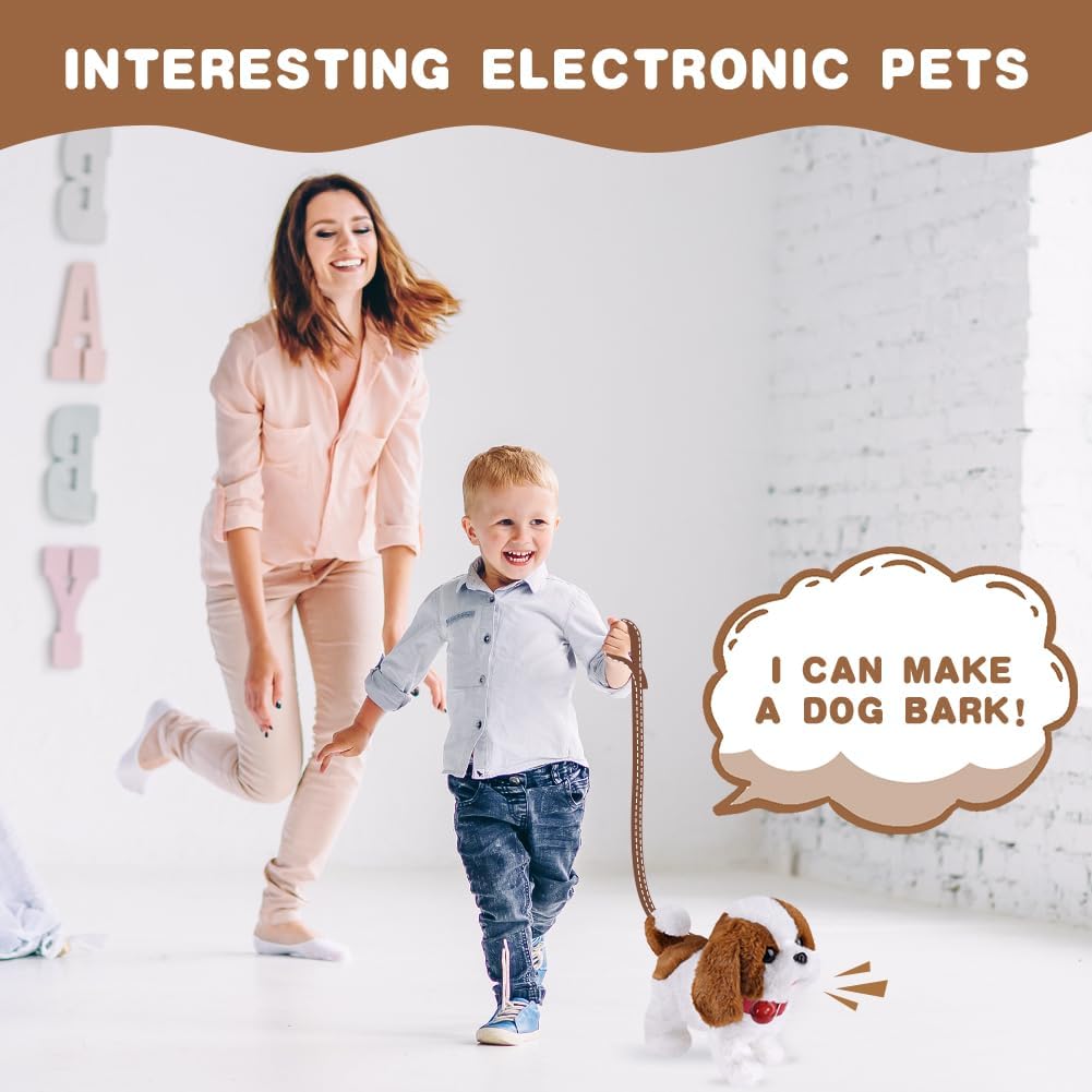 Hund Spielzeug Kinder, Interaktives Elektronisches Spielhund mit Leine der Läuft und Bellt, Kindersp
