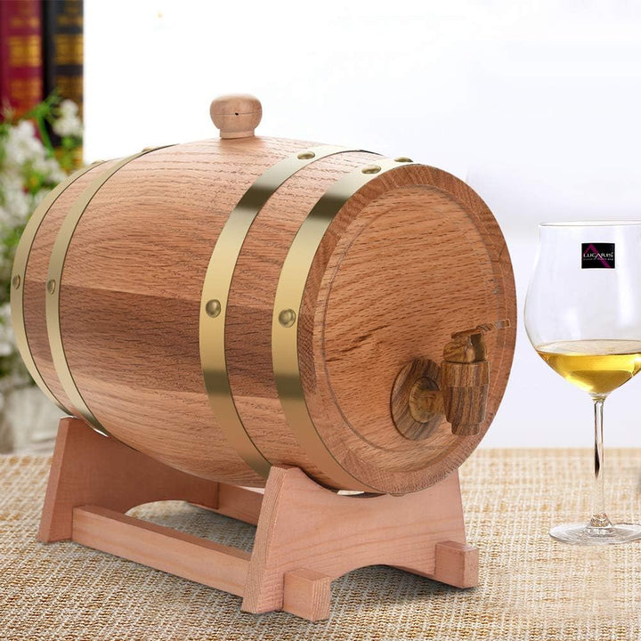 Eichenfass, 1,5/3/5/10 l, Eichenfass für Whisky, Tequila, Weinflasche, Holzfass, auslaufsicher (3 l)