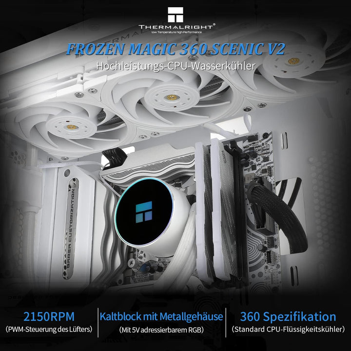 Thermalright Frozen Magic 360 SCENIC V2 Wasserkühlung CPU-Kühler, 360 White Cooling Row Spezifikatio