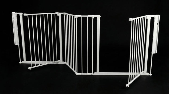 Safetots Zwei-Tür-Treppenschutzgitter Set, Weiss, 259cm Gesamtlänge, Schraubmontage, 70cm Höhe Weiss