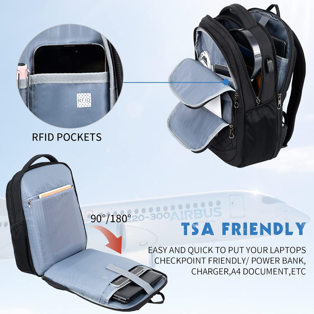 KROSER Laptop Rucksack 17,3'' Business Rucksack Schulrucksack Grosser Wasserdicht Taschen Reise Back