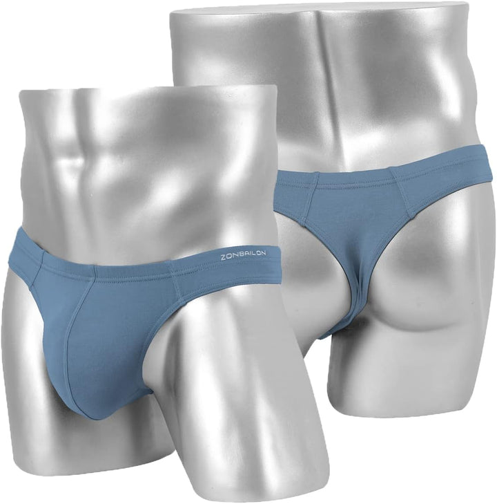 ZAIGELUO Herren String Bambus Tanga Unterwäsche Bulge Pouch Sexy Niedrige Taille T-Back Komfortabel