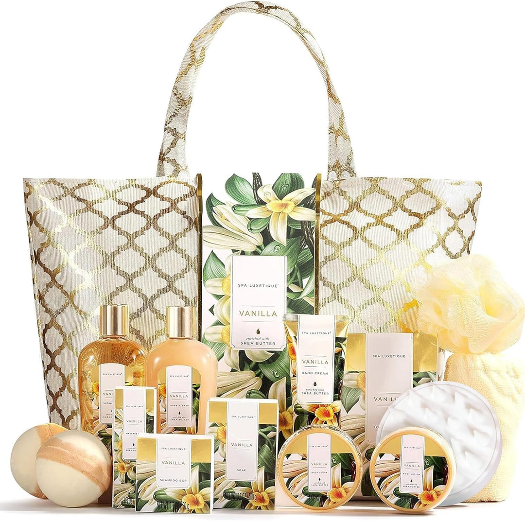Bade Geschenkset für Frauen, SPA LUXETIQUE 15 tlg. Vanilleduft Bad Set Geburtstagsgeschenk für Damen