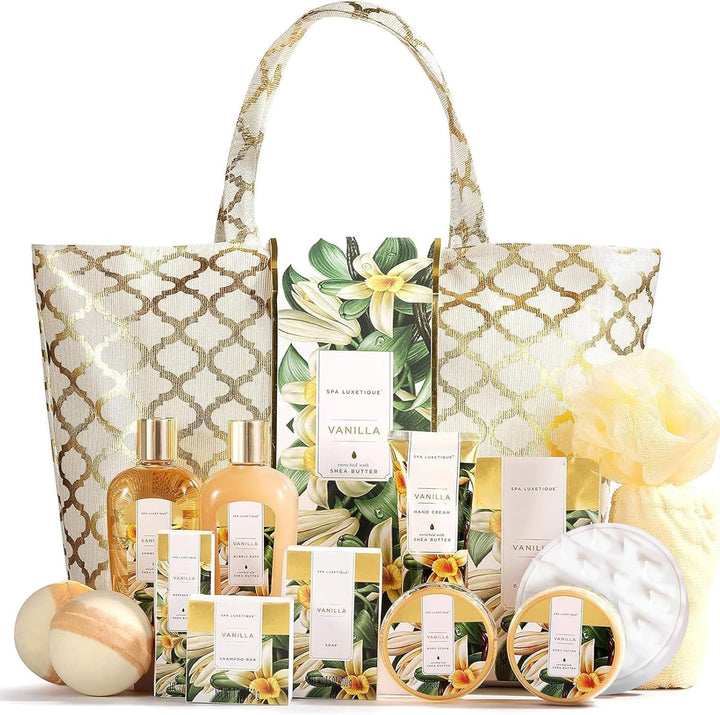 Bade Geschenkset für Frauen, SPA LUXETIQUE 15 tlg. Vanilleduft Bad Set Geburtstagsgeschenk für Damen