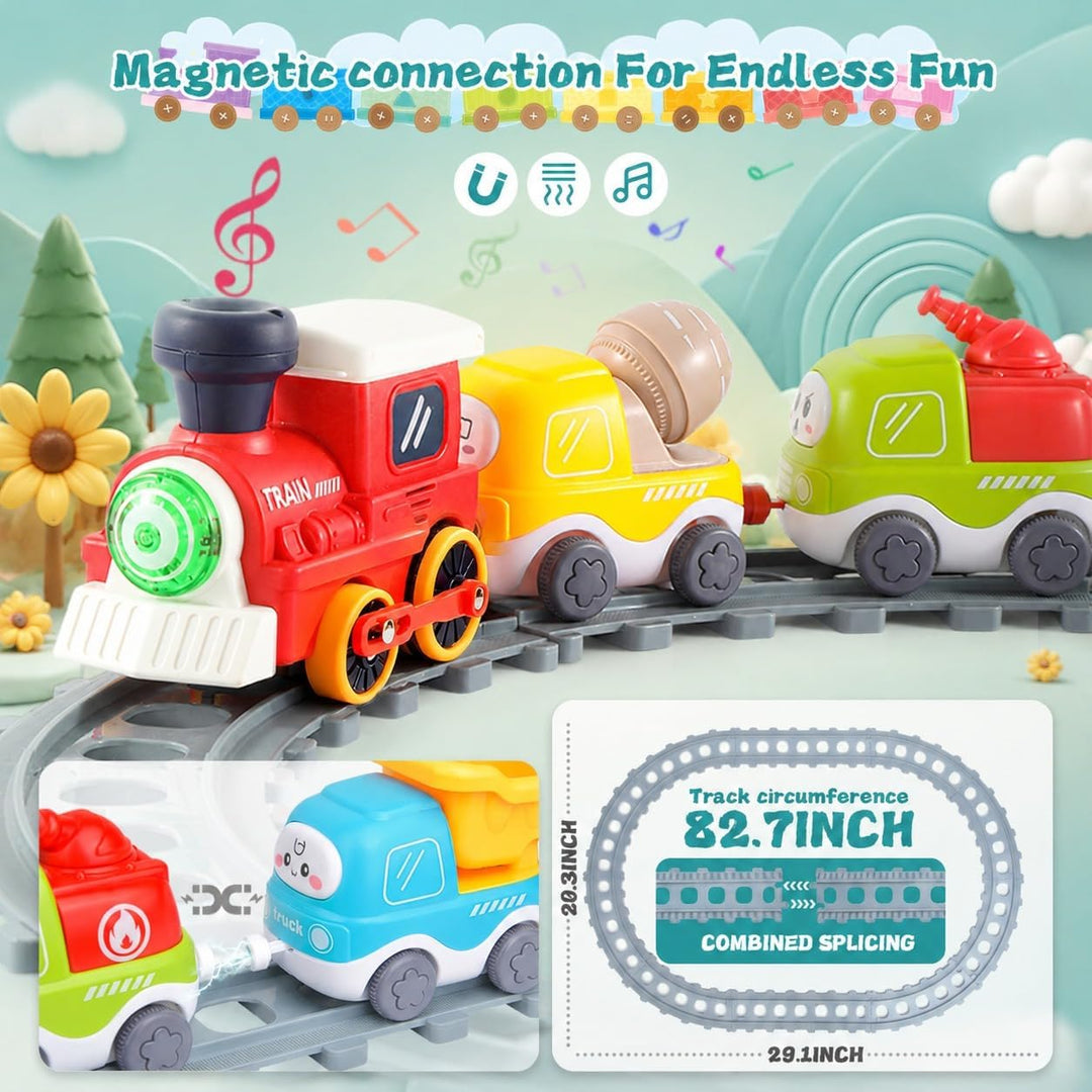Elektrisches Zugspielset Elektrischer Zug Set Spielzeug mit Schienen,Elektrisches Eisenbahn Spielset