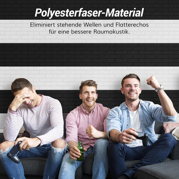 TONOR Ziegeltyp Akustikpaneele selbstklebend, 36 St.30x30x0,9cm Schalldämmung Schallschutzplatten, W