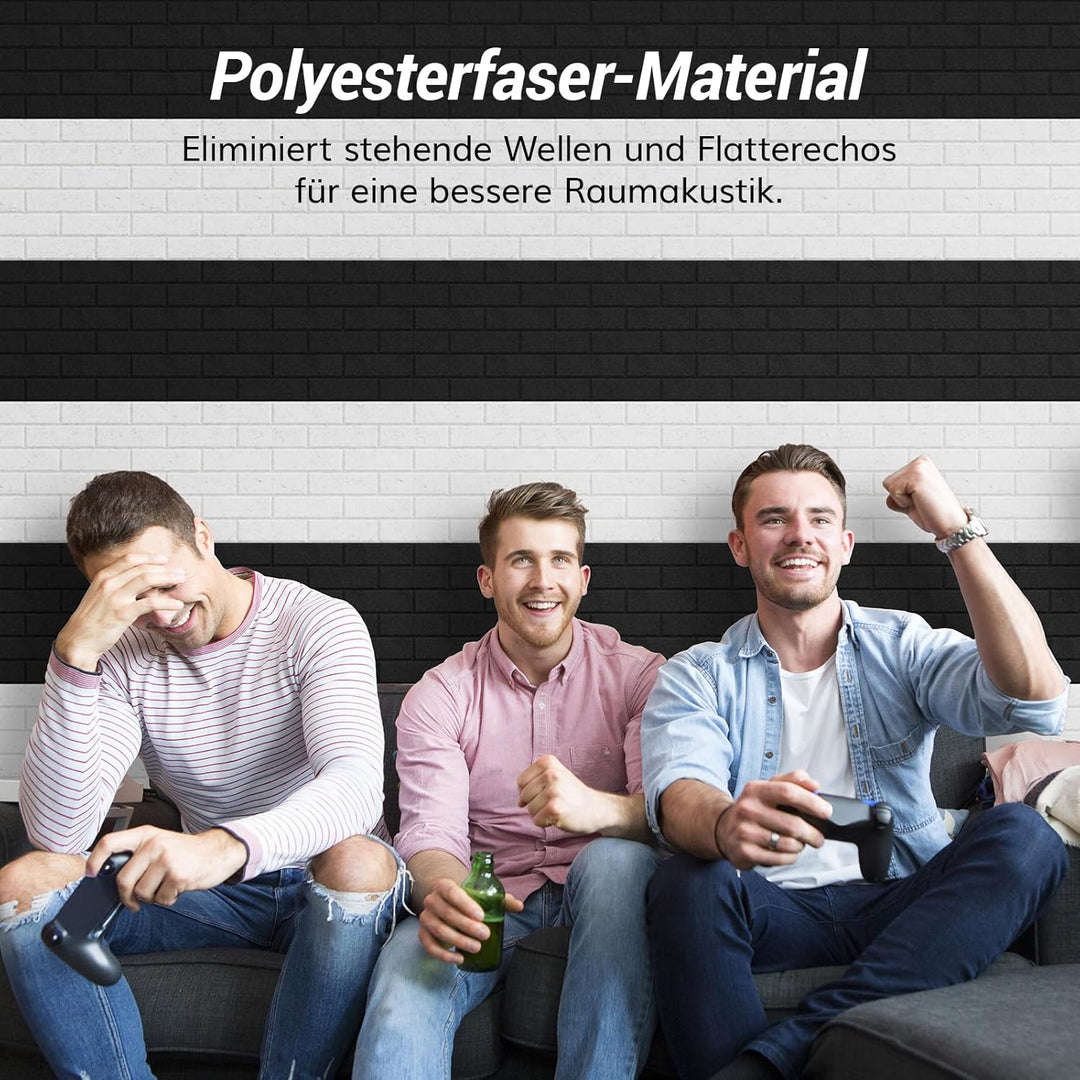 TONOR Ziegeltyp Akustikpaneele selbstklebend, 18 St.30x30x0,9cm Schalldämmung Schallschutzplatten, W