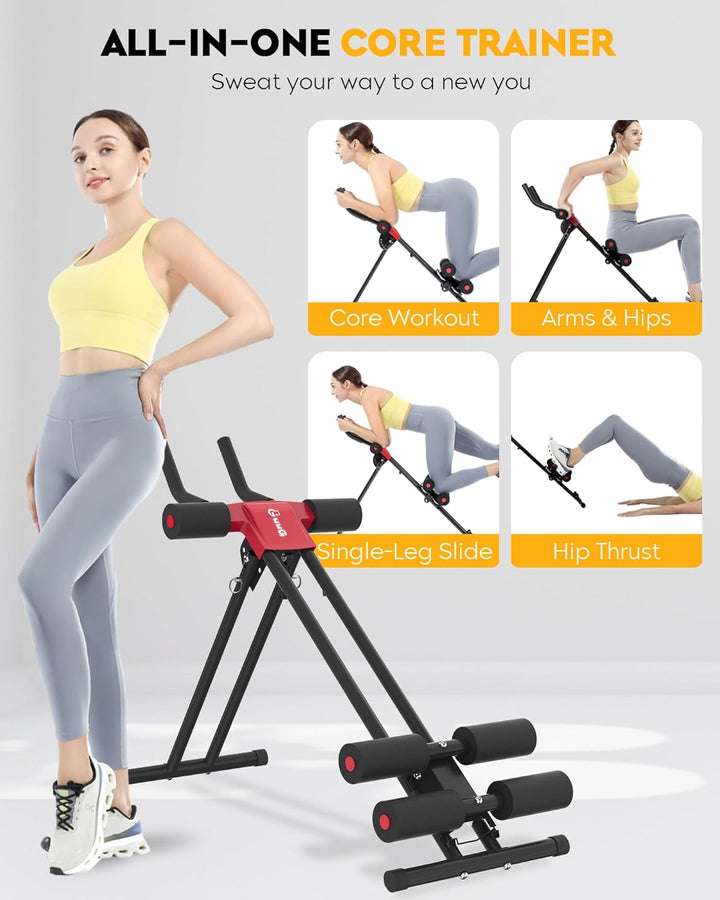 GUUG Bauchmuskeltrainer Bauchtrainer für Zuhause: Bauch Trainingsgerät Klappbar Bauchmuskeltraining