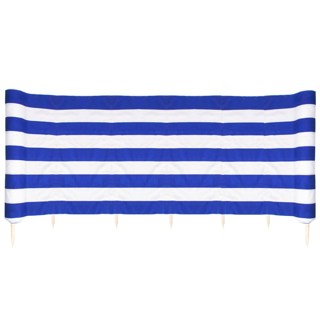 SPRINGOS Windschutz Strand Sichtschutz Blickschutz 6 m 8 m 10 m 12 m 15 m 8 m, weiss-dunkelblau, 8 m
