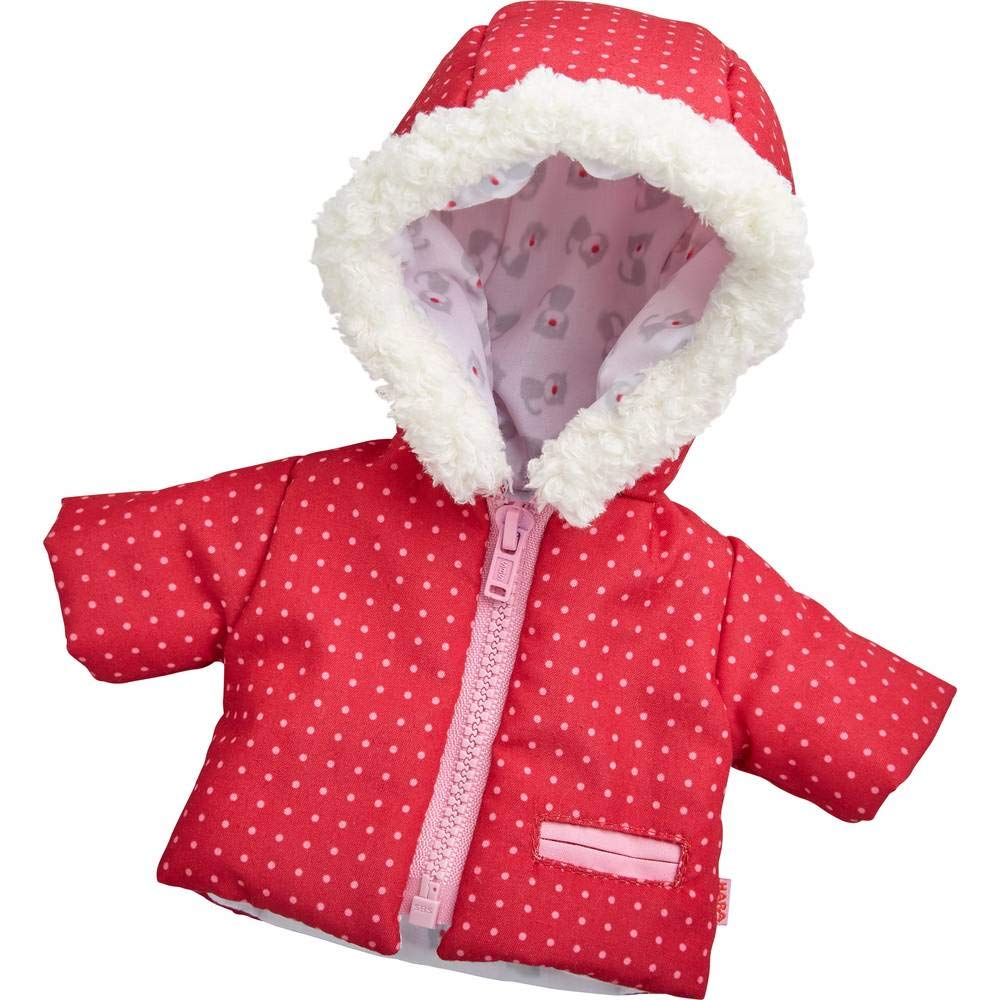 HABA 304110 - Kleiderset Winterspass, Set aus Anorak, Schneehose, Sonnenbrille und Stiefeln, Puppenz