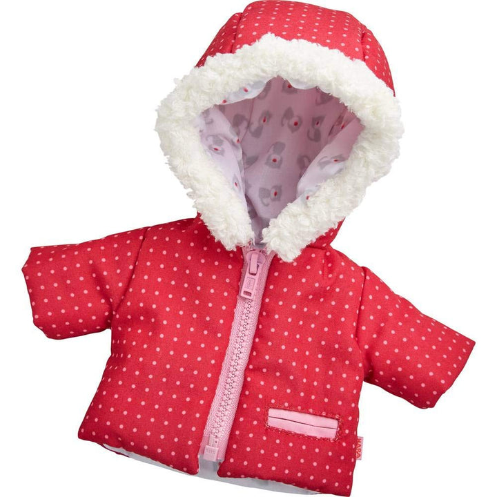 HABA 304110 - Kleiderset Winterspass, Set aus Anorak, Schneehose, Sonnenbrille und Stiefeln, Puppenz