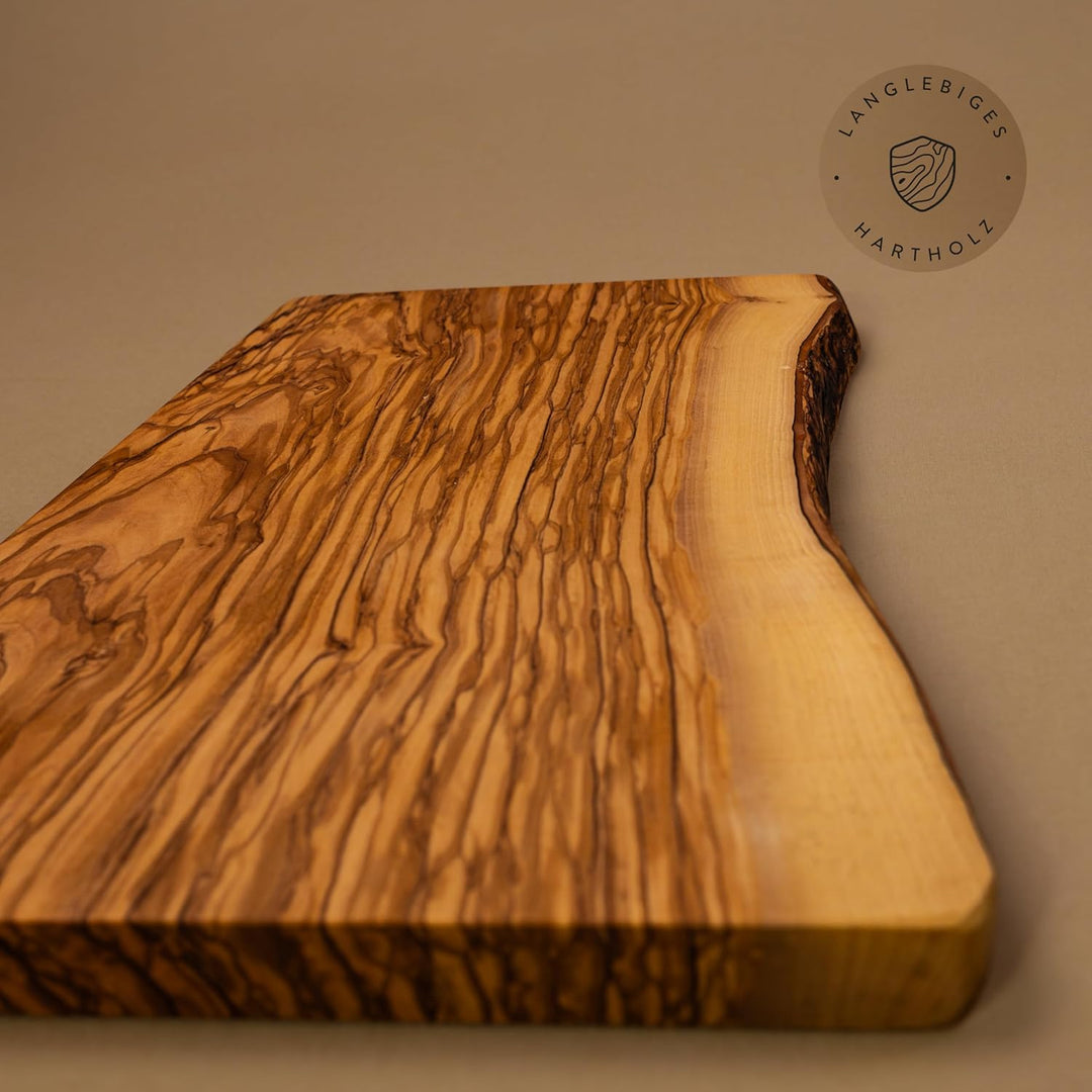 DAS OLIVENHOLZBRETT® Schneidebrett rustikal 35cm x25cm x2,5cm 35L x 25B cm, 35L x 25B cm