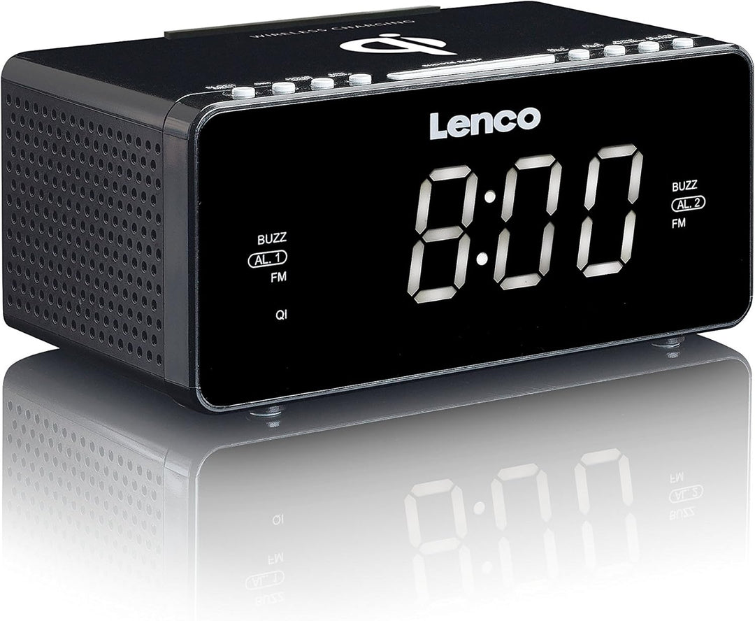Lenco Radiowecker CR-550 mit 2 Weckzeiten 12 Zoll LED Display dimmbar Sleep-Timer Schlummerfunktion