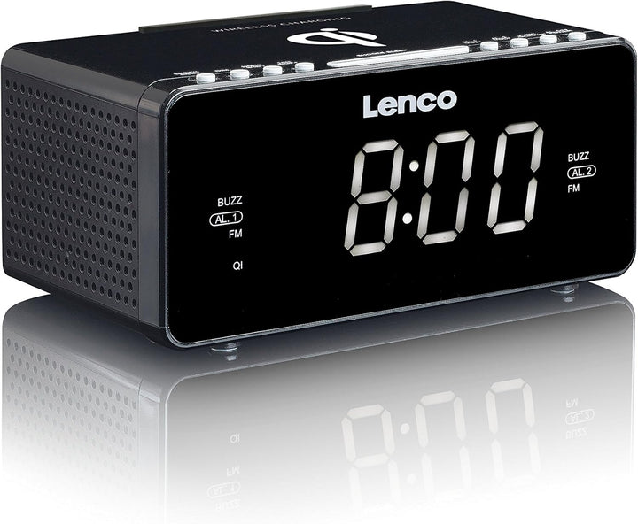 Lenco Radiowecker CR-550 mit 2 Weckzeiten 12 Zoll LED Display dimmbar Sleep-Timer Schlummerfunktion