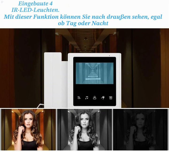 10,9 cm (4,3 Zoll) Video Türsprechanlage Verkabeltes Video Türsprechsystem 700TVL IR Nachtsichtkamer