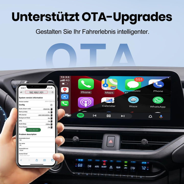 MMB CP-Ultra 2026 kabelloser CarPlay Adapter, 2-in-1 für iPhone & Android Auto, Wi-Fi 6+Bluetooth 5.