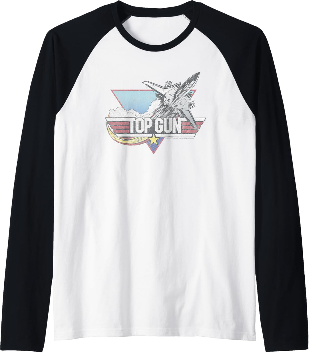 Top Gun Klassisches Flugzeug Logo Raglan