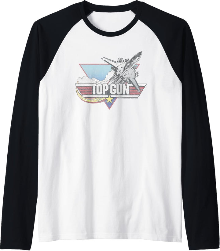 Top Gun Klassisches Flugzeug Logo Raglan
