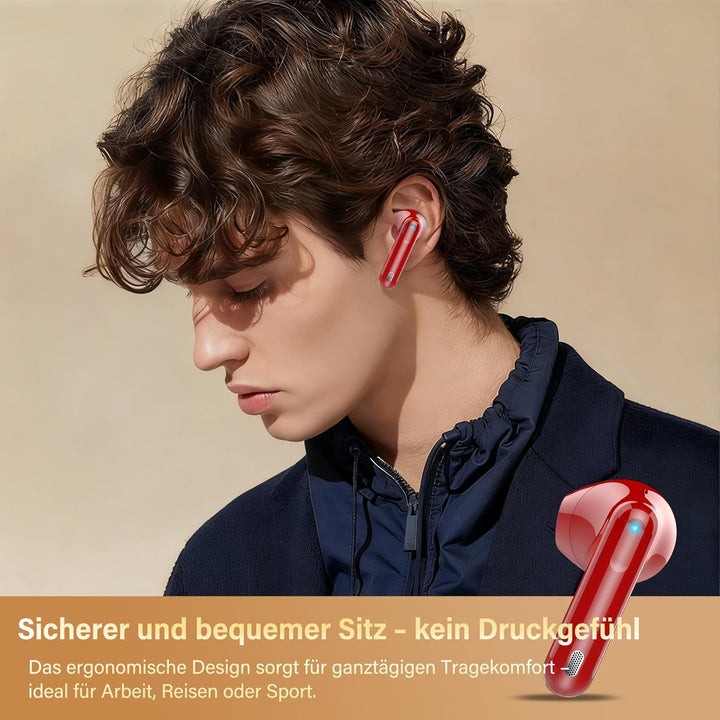 Bluetooth Kopfhörer, Kopfhörer Kabellos Bluetooth 5.4, Hi-Fi Sound in-Ear-Kopfhörer mit ENC Noise Ca