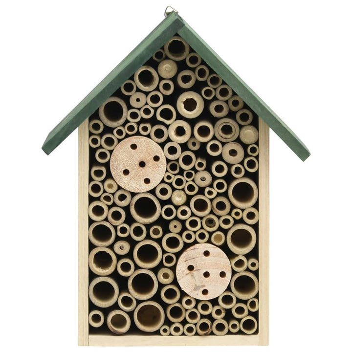Insektenhotel 2er Set aus massivem Tannenholz, Nisthilfe für Bienen, Käfer und Schmetterlinge, Wette