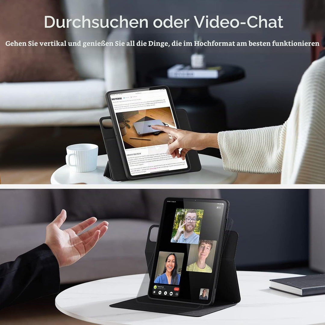 ESR Hybrid Hülle für iPad Pro 12.9 Hülle (2022/2021), iPad Pro 12.9 Case mit Pencil Halter, 12,9 Zol