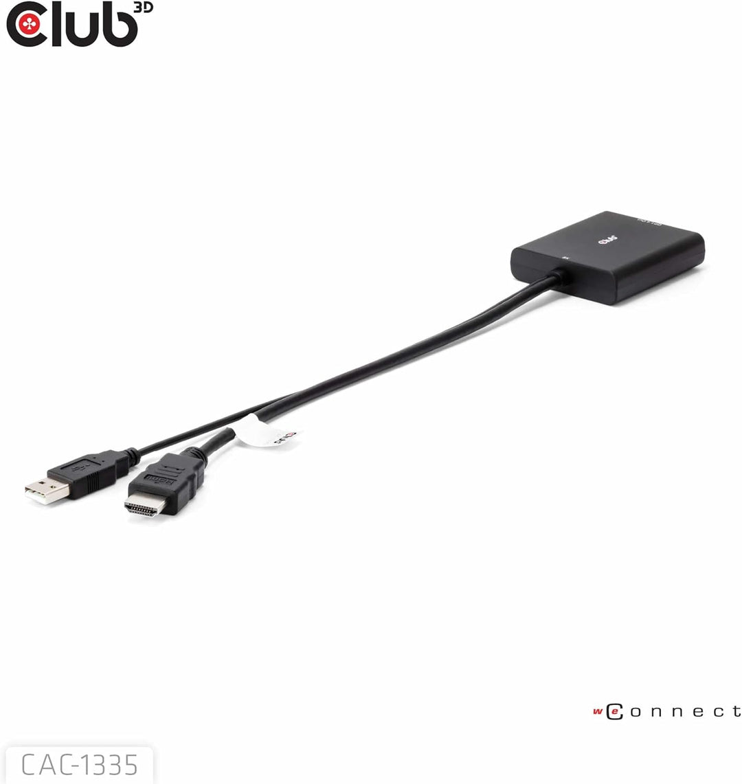 Club 3D CAC-1335 HDMI+ Micro USB auf DisplayPort 4K120Hz oder 8K30Hz St/B Aktiver Adapter, CAC-1335