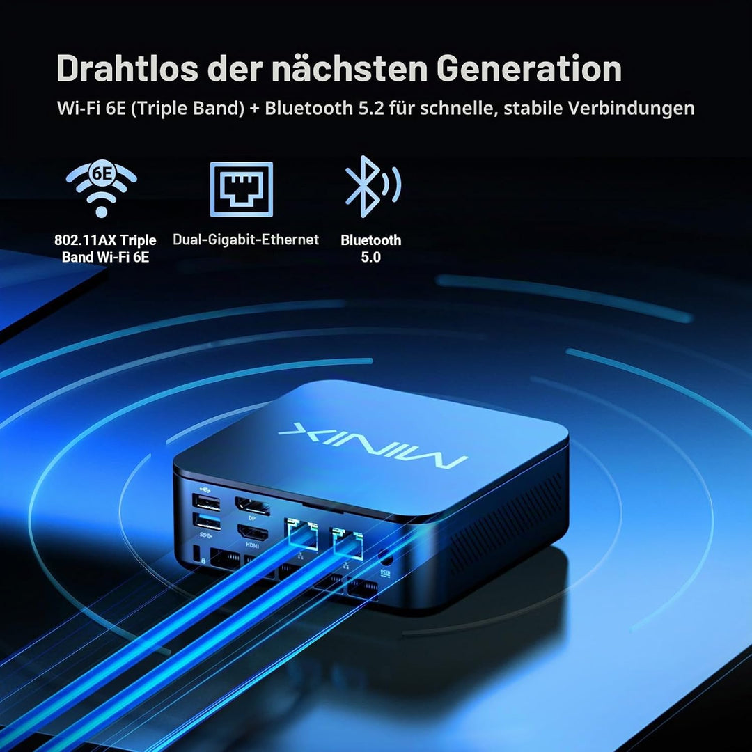MINIX NGC-NR660LP Mini PC, AMD Ryzen 5 6600H, 16GB LPDDR5, 512GB PCIe SSD, Compact Windows 11 Pro Mi