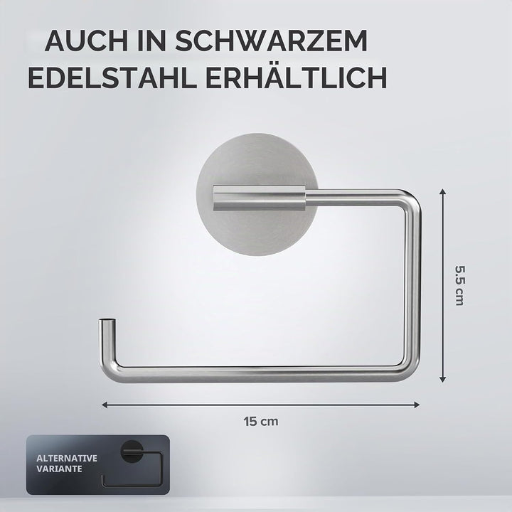 Toilettenpapierhalter Hammerodde ohne Bohren Silber | Klorollenhalter selbstklebend Edelstahl | Klor