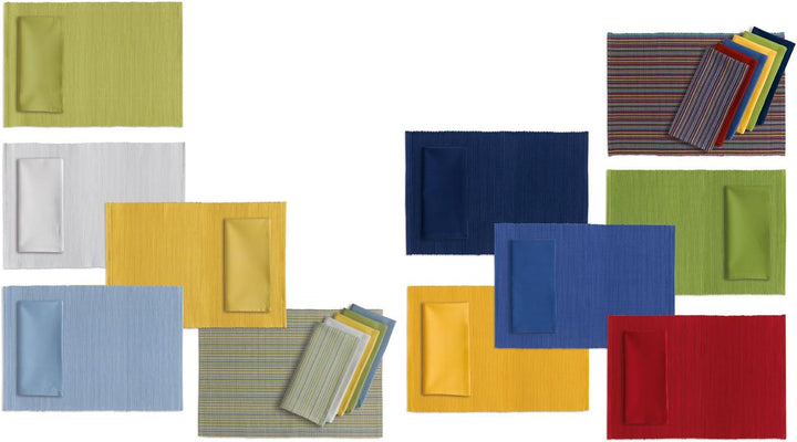 DII Basic Everyday Tischset aus 100% Baumwolle, gerippt, 33 x 48 cm, maritimblau, 6 Stück Nautisches