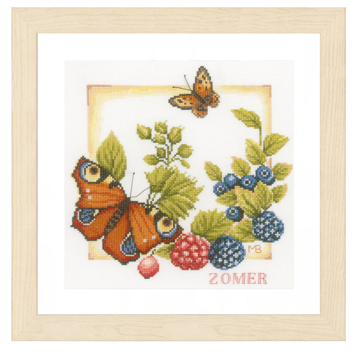 Lanarte Zählmusterpackung Sommer Zählstoff Kreuzstichpackung, Baumwolle, Mehrfarbig, 25 x 25 x 0.3 c