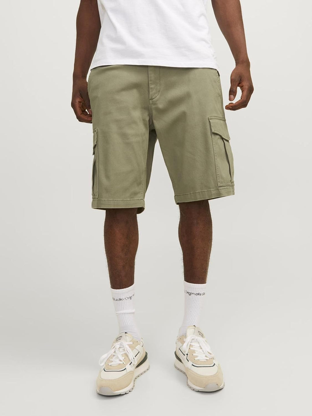 JACK & JONES Male Cargo Shorts Plus Normal geschnitten Cargo Shorts S Oil Green, S Oil Green
