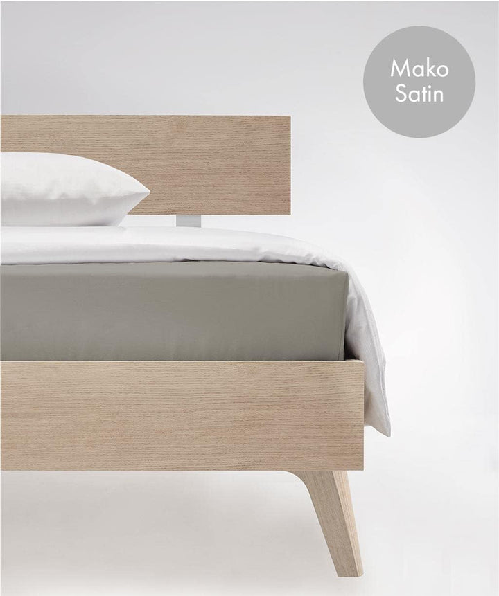Fleuresse Colours Spannlaken, Uni-Mako-Satin, grau, 100 x 200 cm Grau 100/200, Grau 100/200